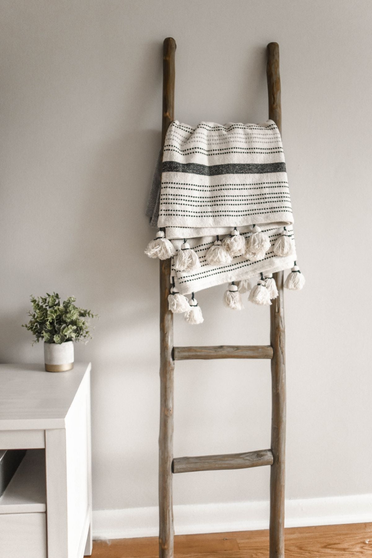 Rustic Wood Blanket Ladder - view 1